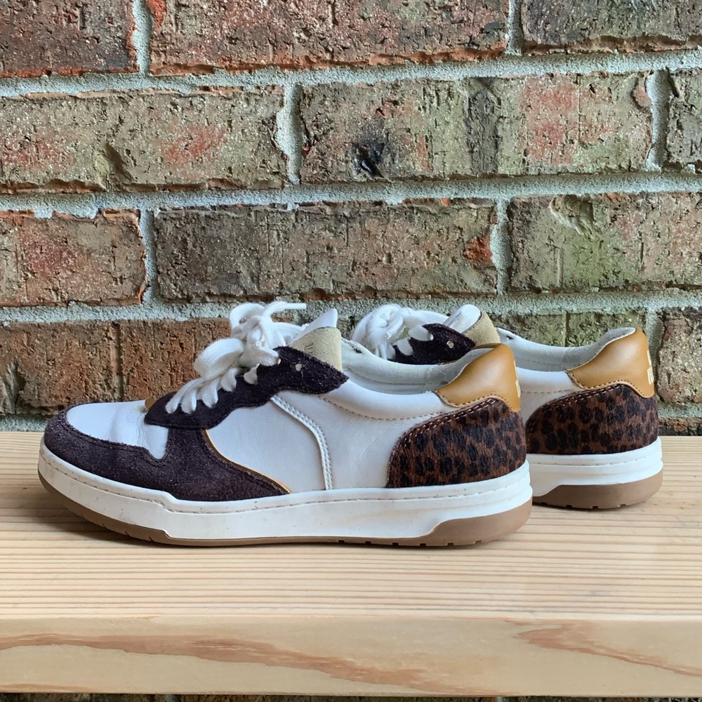 Court Sneakers in Leather and Cheetah Calf Hair